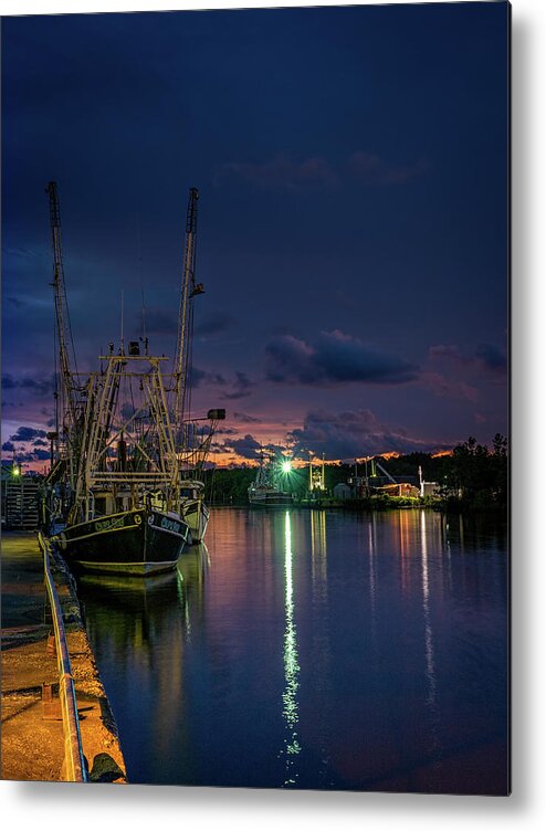 Dusk Metal Print featuring the photograph Dusk Colors in the Bayou by Brad Boland