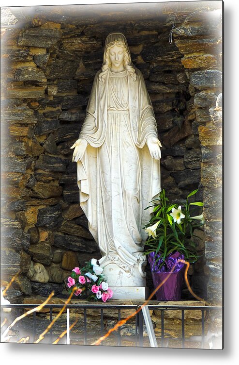 The Madonna Statue Metal Print featuring the photograph Easter Angel - the Madonna by Glenn Feron