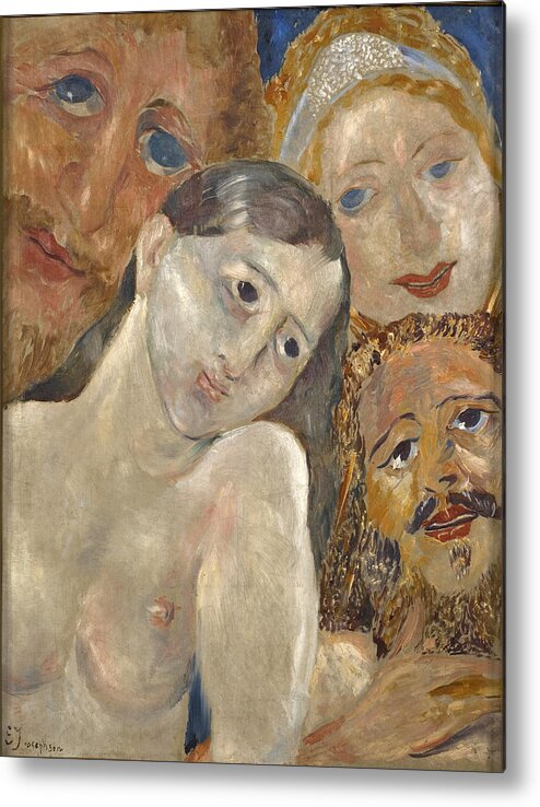 Ernst Josephson Metal Print featuring the painting Ecstatic Heads by Ernst Josephson