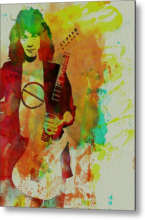 Eddie Van Halen Metal Print featuring the painting Eddie Van Halen by Naxart Studio