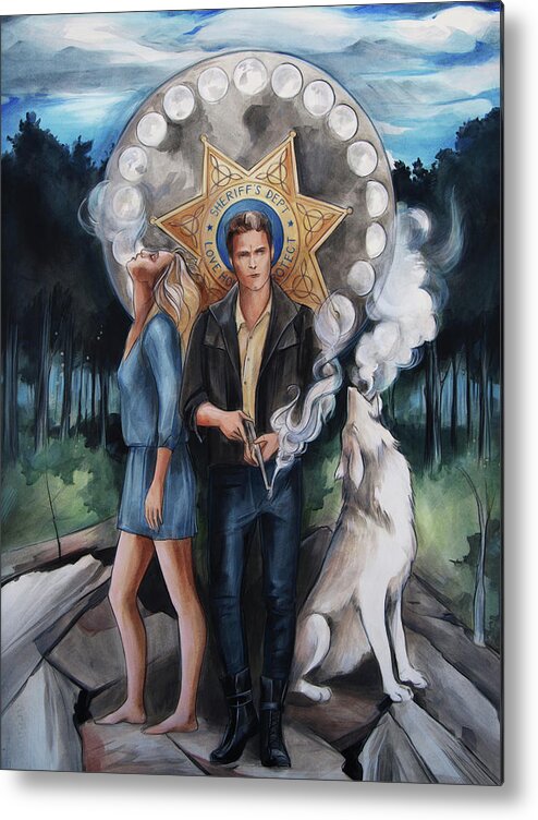 Wolves Metal Print featuring the painting Emporia PA by Jacqueline Hudson
