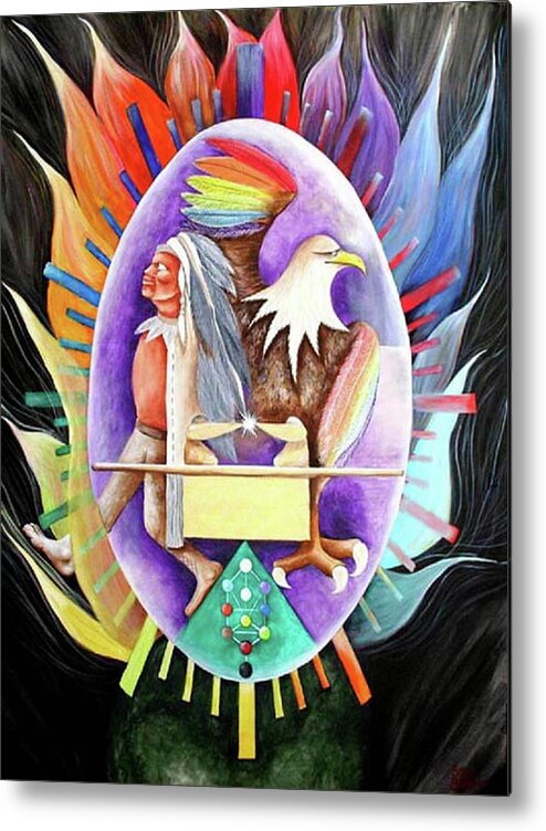 Eagle Metal Print featuring the painting Enlightment by Virginia Bond