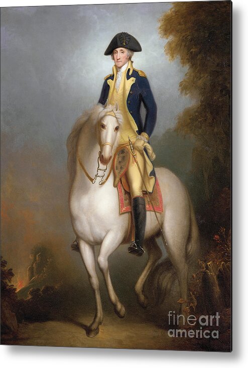 Equestrian Portrait Of George Washington Metal Print featuring the painting Equestrian portrait of George Washington by Rembrandt Peale