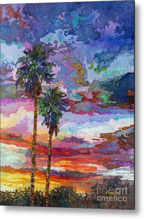 Sunset Metal Print featuring the painting Evening Glow by Hailey E Herrera