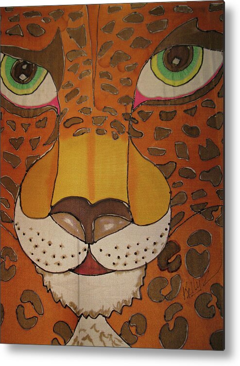 Jaguar. Jungle. Cat Metal Print featuring the painting Eye of the Jaguar by Kelly Smith