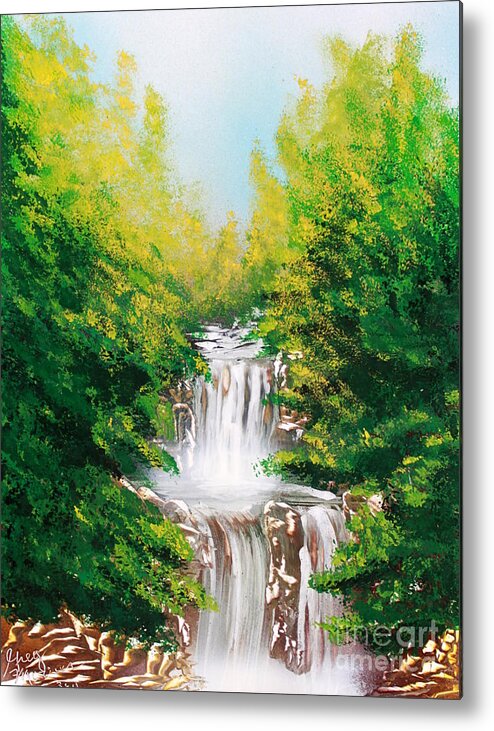 Forest Metal Print featuring the painting Falls 04 by Greg Moores