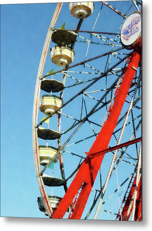 Carnival Metal Print featuring the photograph Ferris Wheel Closeup by Susan Savad