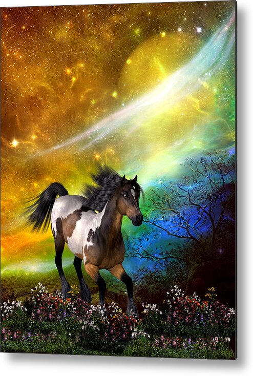 Fantasy Moonlight Metal Print featuring the digital art Fantasy Moonlight by John Junek