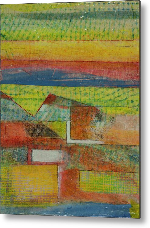 Abstract Metal Print featuring the mixed media Field of Screens by John Hansen