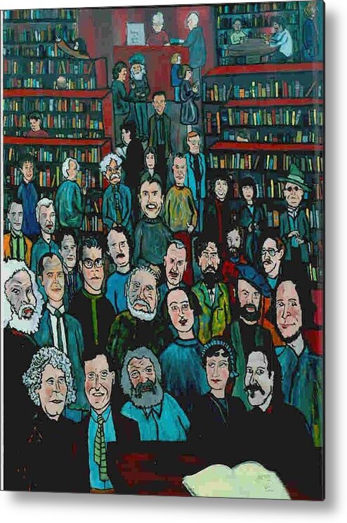 Writer Metal Print featuring the painting First Reading by Richard Hubal