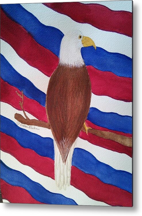 Flag And Eagle Metal Print featuring the painting Flag and Eagle by Susan Nielsen