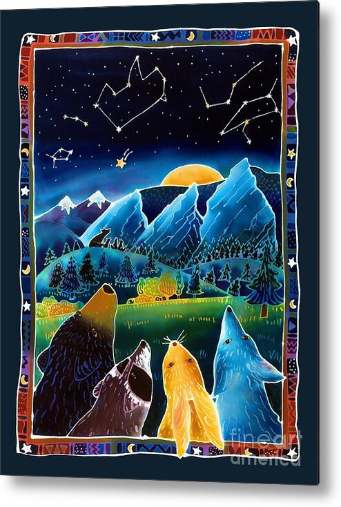Night Scene Metal Print featuring the painting Flatirons Stargazing by Harriet Peck Taylor