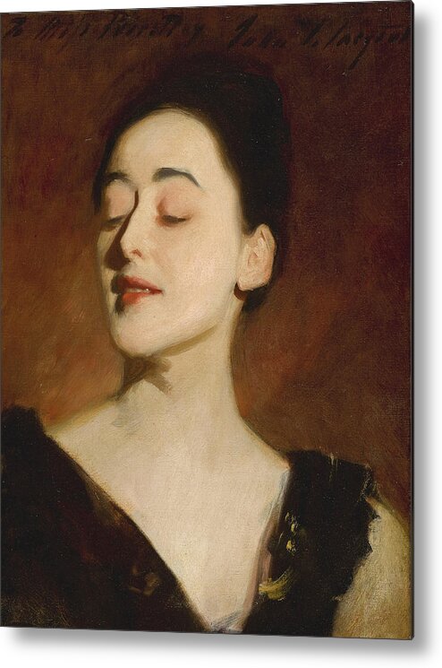 John Singer Sargent Metal Print featuring the painting Flora Priestley. Lamplight Study by John Singer Sargent