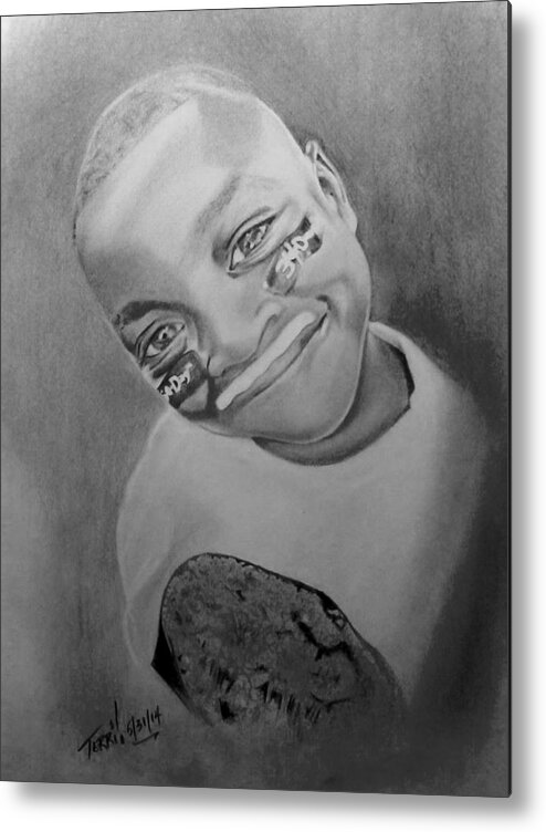 Child Metal Print featuring the drawing for Latoya 2 by Terri Meredith