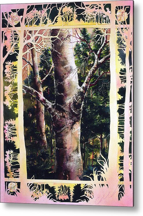 Forest Metal Print featuring the painting Forest Light by Connie Williams