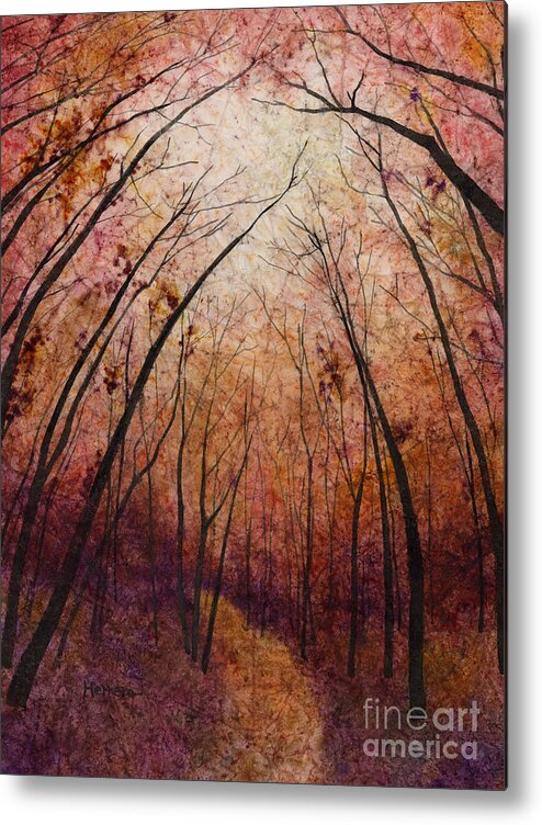 Path Metal Print featuring the painting Forest Path by Hailey E Herrera