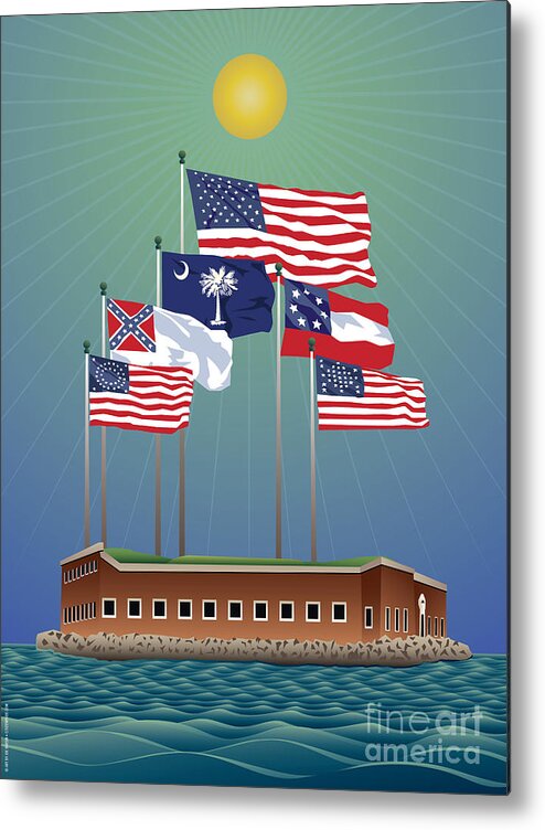 Fort Sumter Metal Print featuring the digital art Fort Sumter, Charleston, SC by Joe Barsin