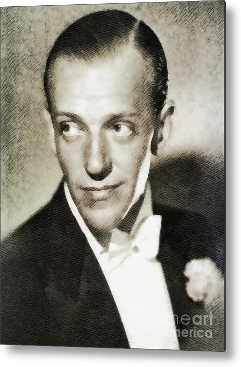 Fred Metal Print featuring the painting Fred Astaire, Vintage Actor and Dancer by Esoterica Art Agency