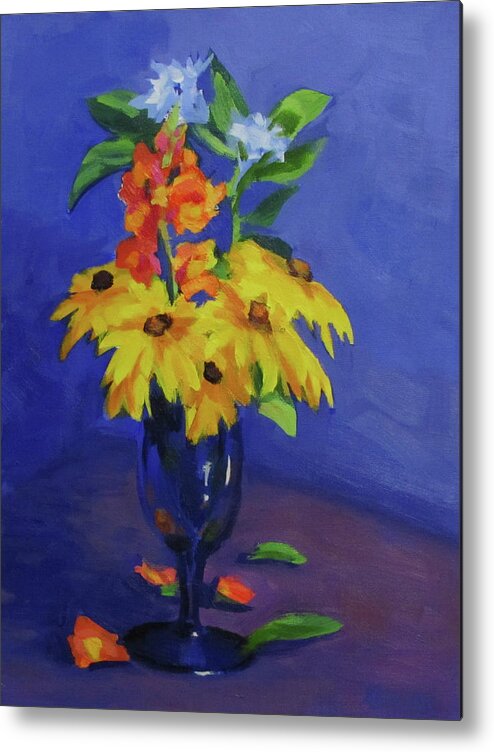 Flowers Metal Print featuring the painting From the Garden by Karen Ilari