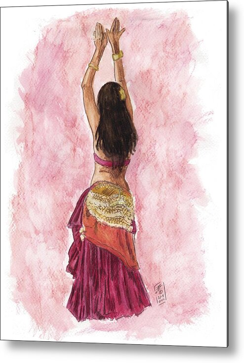 Bellydance Metal Print featuring the painting Fuchsia by Brandy Woods