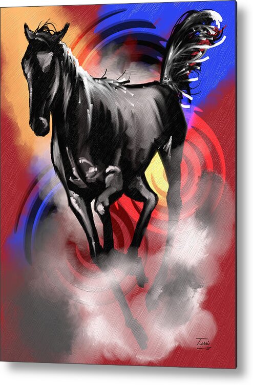 Horse Metal Print featuring the drawing Gallop by Terri Meredith