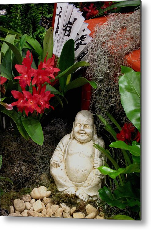 Buddha Metal Print featuring the photograph Garden Buddha by Suzanne Krueger