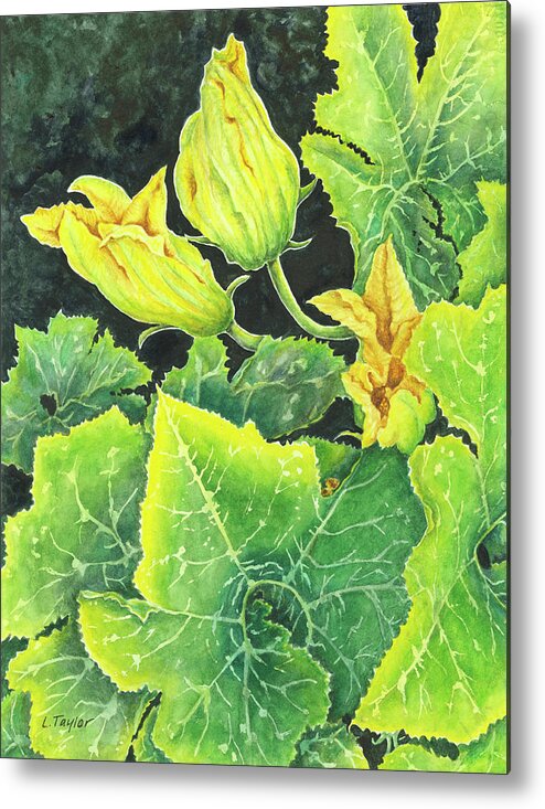 Zucchini Metal Print featuring the painting Garden Glow by Lori Taylor