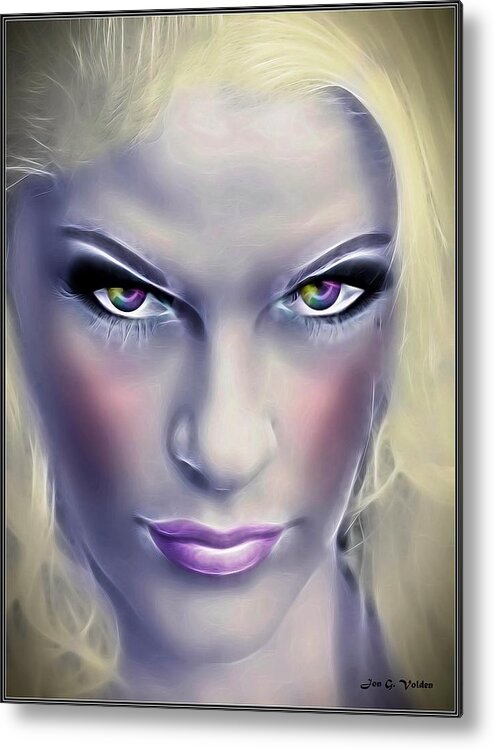 Fantasy Metal Print featuring the painting Gaze of the Fairy Queen by Jon Volden
