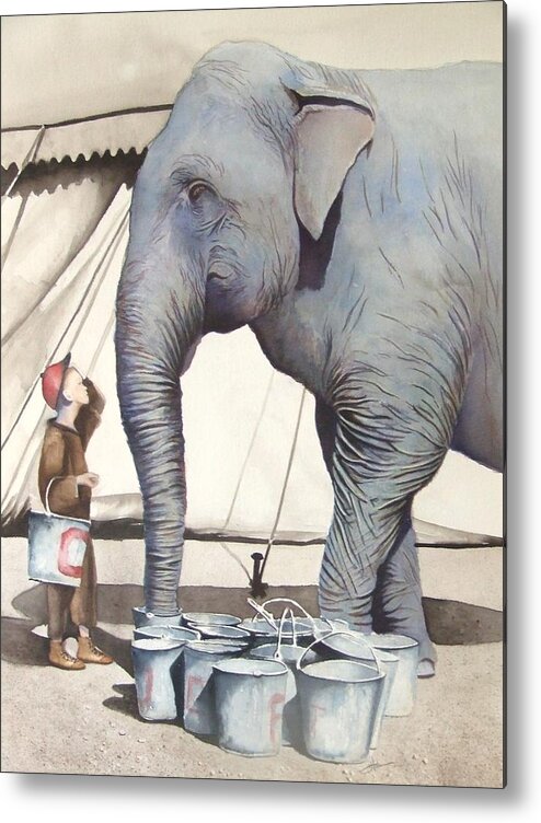 Circus Metal Print featuring the painting Gee Whiz II by Greg and Linda Halom