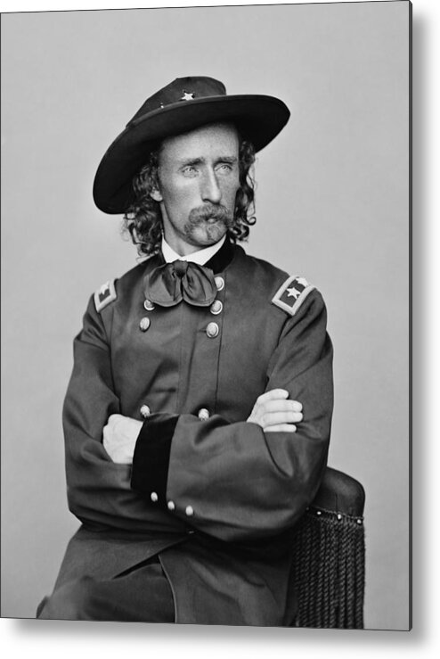 George Armstrong Custer Metal Print featuring the photograph General George Armstrong Custer by War Is Hell Store