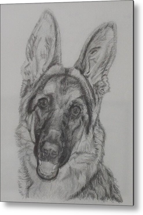 German Shepherd Metal Print featuring the painting German Shepherd by Vera Smith