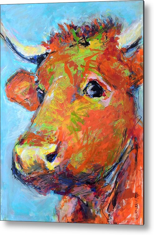 Schiros Metal Print featuring the painting Ginger Horn by Mary Schiros