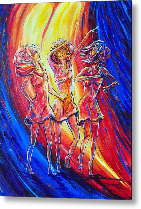 Abstract Metal Print featuring the painting Girls Just Wanna Have Fun by Gail Butler