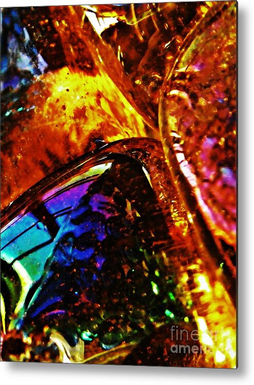 Glass Metal Print featuring the photograph Glass Abstract 63 by Sarah Loft