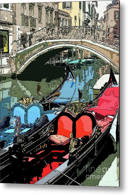 Gondola Metal Print featuring the photograph Gondolas Fresco by Mindy Newman