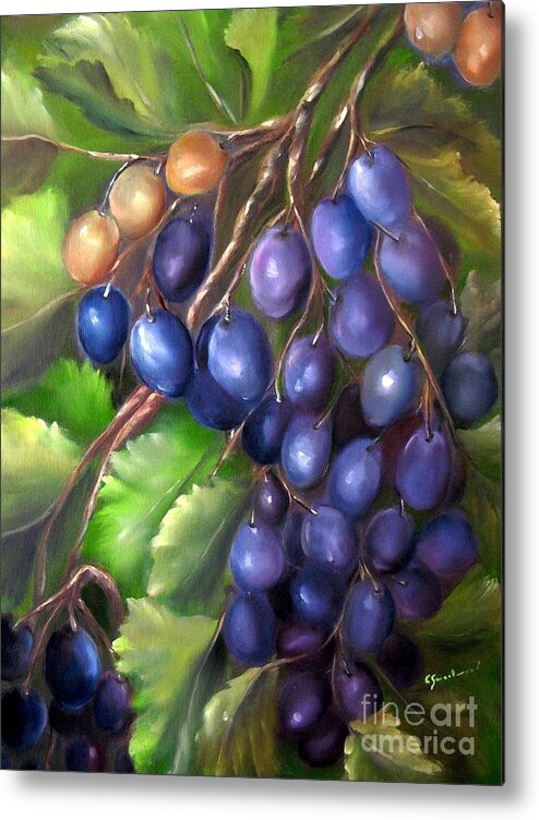 Grapes Metal Print featuring the painting Grapevine by Carol Sweetwood