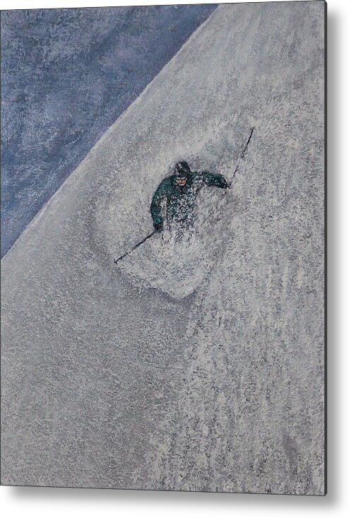 Ski Metal Print featuring the painting Gravity by Michael Cuozzo