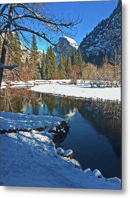 California Metal Print featuring the photograph Half Dome Reflections 12 2015 by Walter Fahmy