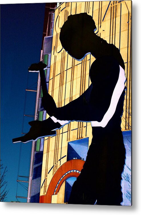 Seattle Metal Print featuring the digital art Hammering Man by Tim Allen