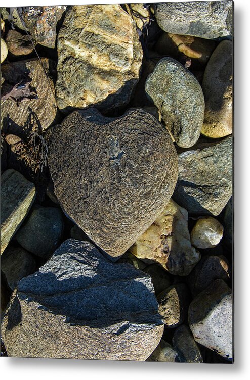 Loch Fyne Metal Print featuring the photograph Heart shaped stone Loch Fyne by Gary Eason