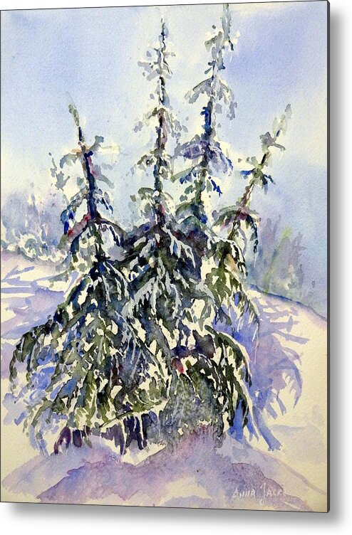 Cascade Range Metal Print featuring the painting Heavy Snow in the Cascades by Anna Jacke