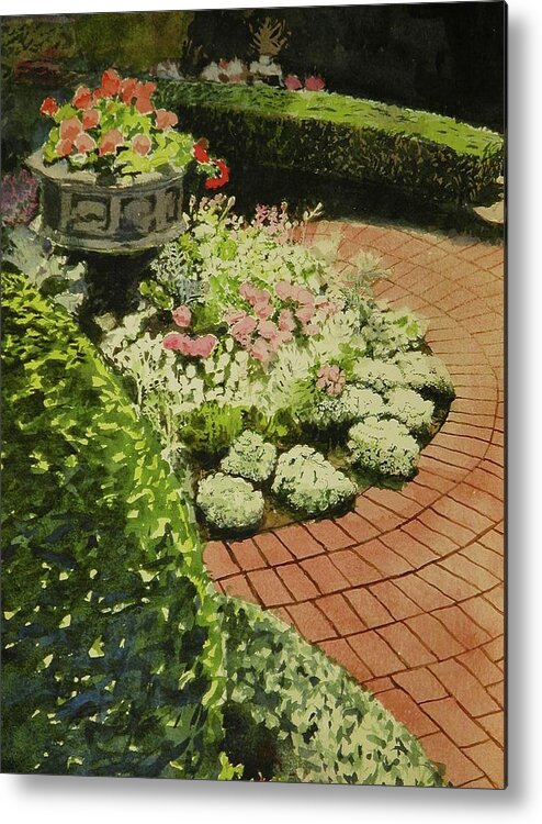 Walt Maes Metal Print featuring the painting Hidden garden in Quebec by Walt Maes