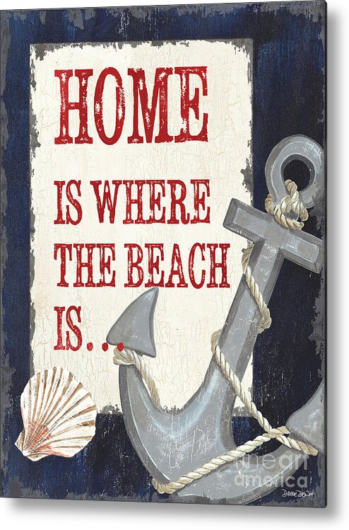 Beach Metal Print featuring the painting Home is Where the Beach Is by Debbie DeWitt