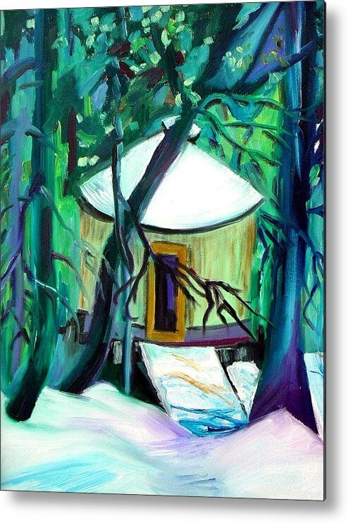 Painting Metal Print featuring the painting Home Sweet Yurt by Patricia Bigelow
