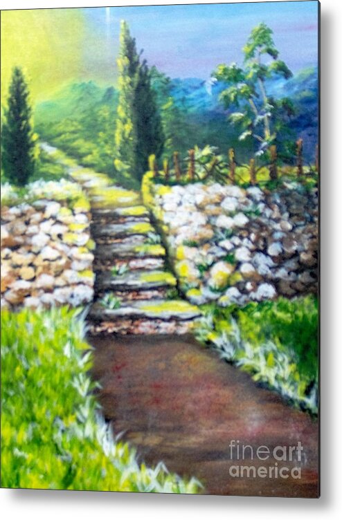 Stairs Metal Print featuring the painting Hope by Saundra Johnson