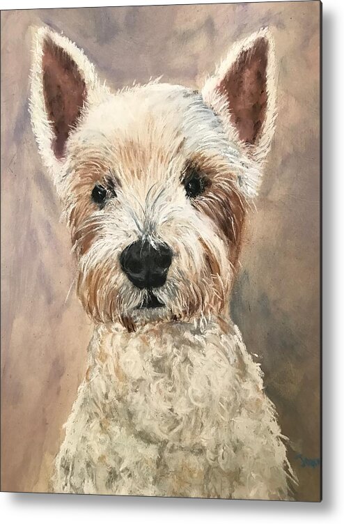 West Highland Terrier Metal Print featuring the painting Hotshot by Joyce Spencer