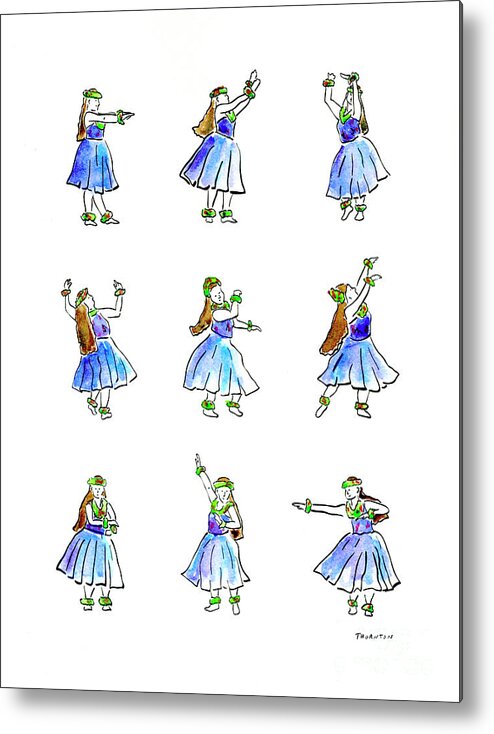 Hula Metal Print featuring the painting Hula x 9 by Diane Thornton