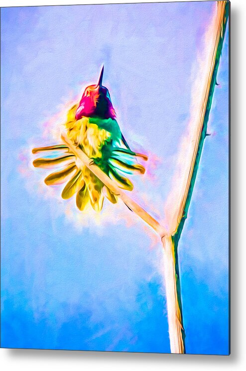 Bird Metal Print featuring the mixed media Hummingbird Art - Energy Glow by Priya Ghose