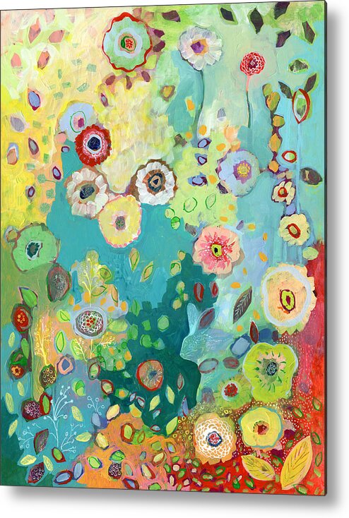 Floral Metal Print featuring the painting I Am by Jennifer Lommers