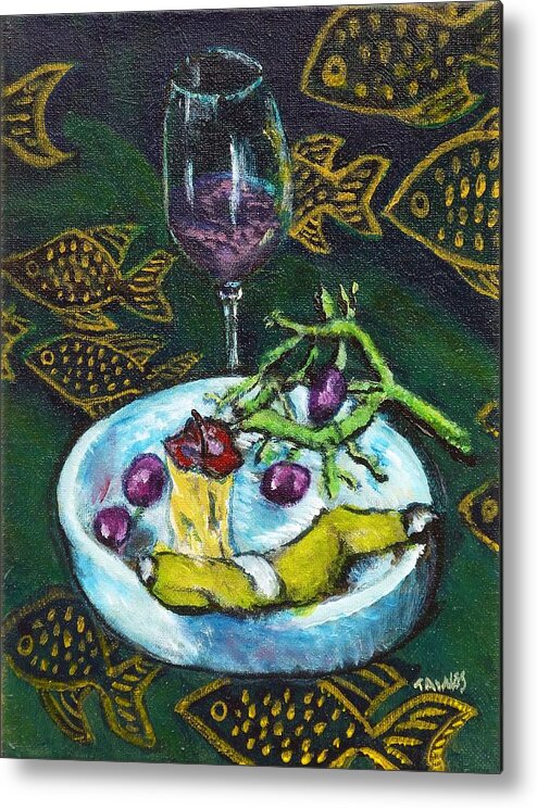 Wine Metal Print featuring the painting I Ate My Still Life by Dennis Tawes